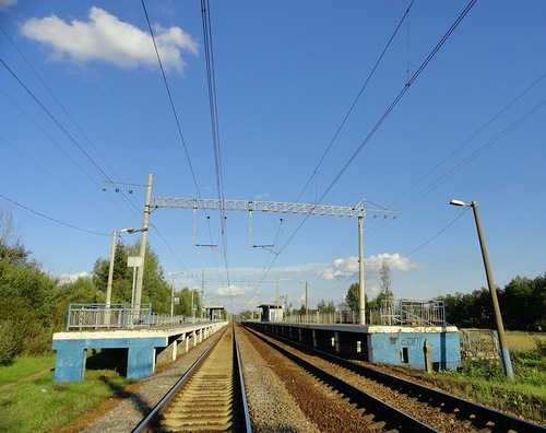 Линии железной дороги около станции "Колонтаево"
