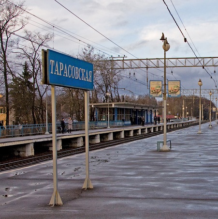 Табличка с названием станции "Тарасовская"