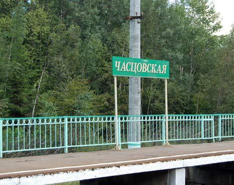 Табличка с названием станции "Часцовская"