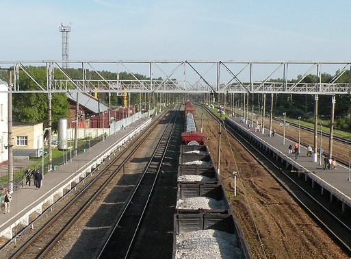 Линии железной дороги на станции "Ступино"