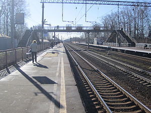 Линии железной дороги на остановочном пункте "Новоподрезково"