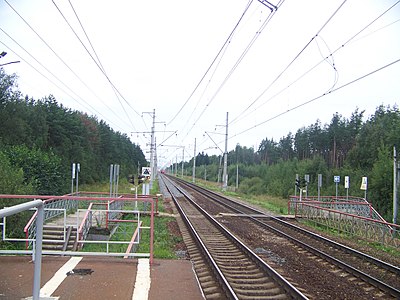 Линии железной дороги около платформы "Казанское"