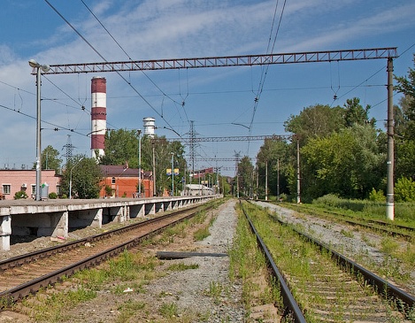 Линии железной дороги около платформы "Электрогорск"