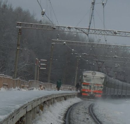 Ж/д станция "Власово" в зимний период времени