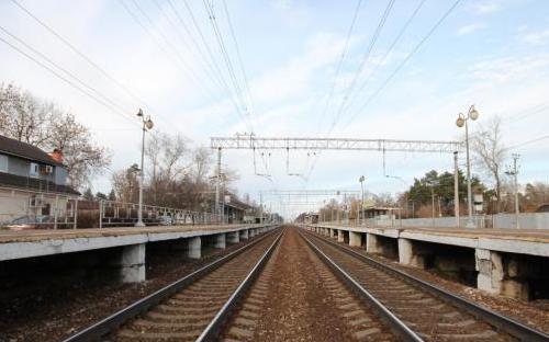 Линии железной дороги возле станции "Клязьма"