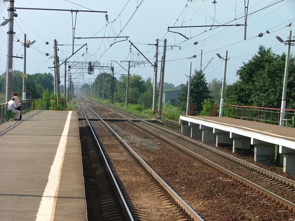 Линии железной дороги на станции "Совхоз" 