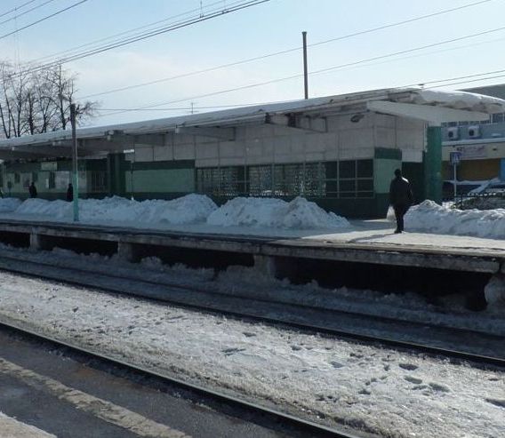 Железнодорожная станция "Виноградово" в зимний период времени