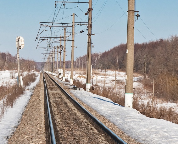Линии железной дороги около станции "Шматово"
