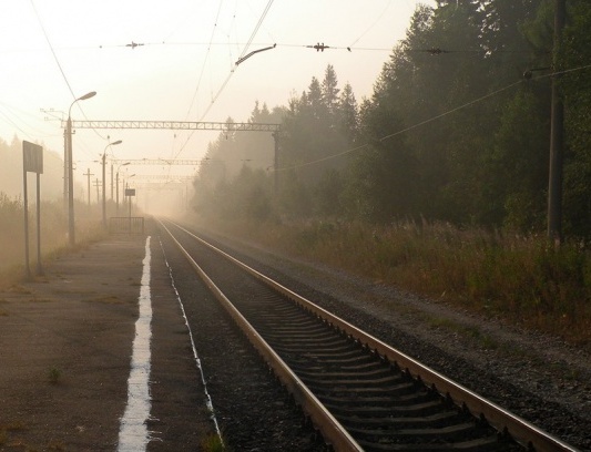 Линии железной дороги около платформы "Бухарово"