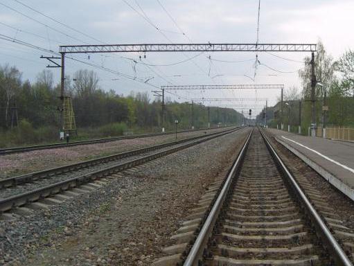 Линии железной дороги около станции "Сотниково"