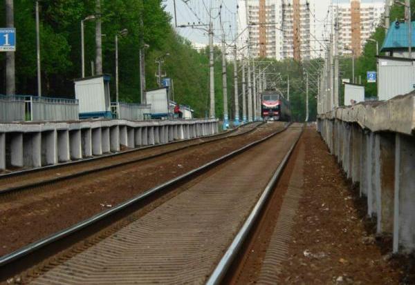 Железнодорожные лини около платформы "Мичуринец"