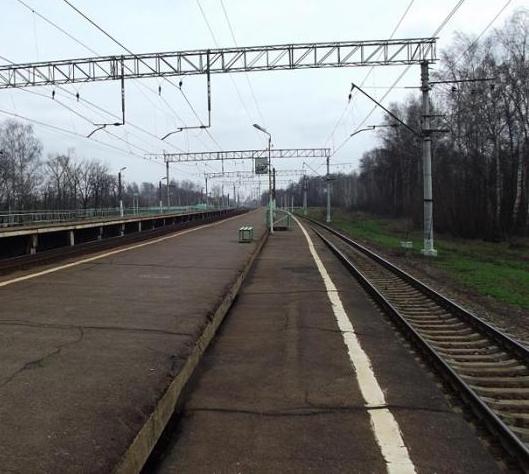 Островная платформа на станции "Золотово"