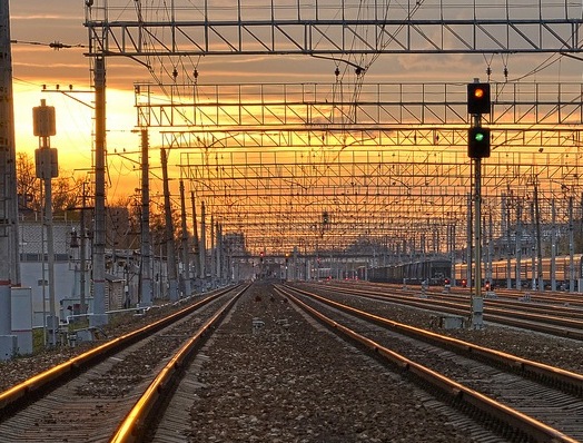 Линии железной дороги около станции "Кусково"