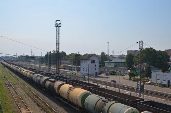 Линии железной дороги на станции "Голутвин"