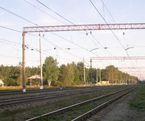 Линии железной дороги и территория станции "Поточино"