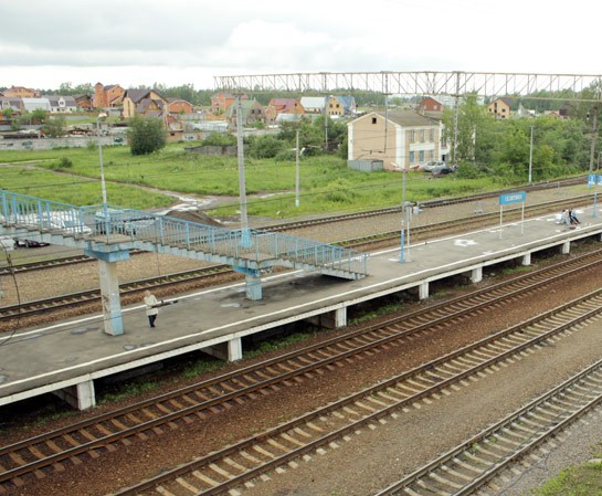 Линии железной дороги около платформы "Селятино"